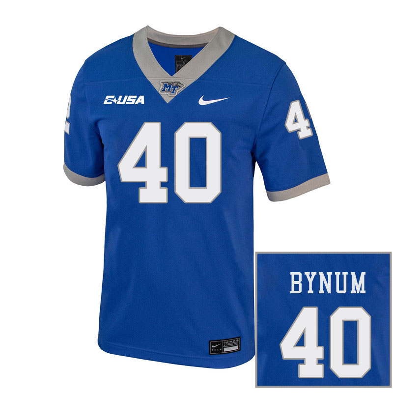 Men-Youth #40 Anthony Bynum Middle Tennessee State Blue Raiders 2023 College Football Jerseys Stitch
